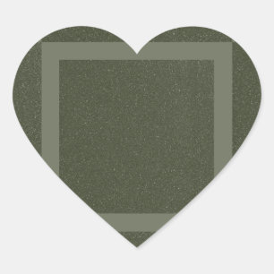 Geometric Moss Green Heart Sticker