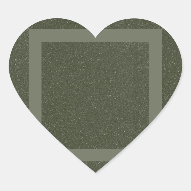 Geometric Moss Green Heart Sticker (Front)