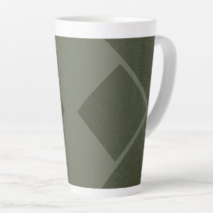 Geometric Moss Green Latte Mug