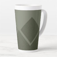 Geometric Moss Green Latte Mug