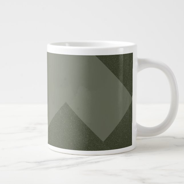 Geometric Moss Green Modern Mug (Right)