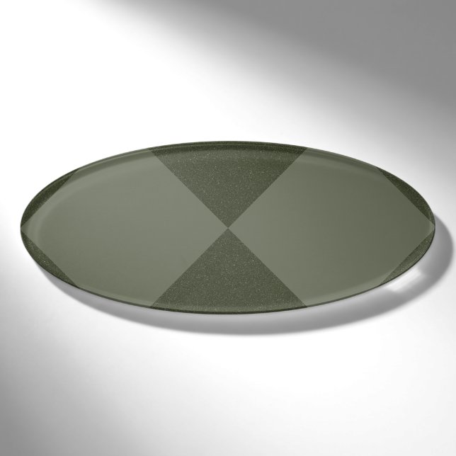 Geometric Moss Green Name Tag – Customisable (Front)