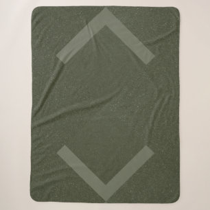 Geometric Moss Green Sherpa Blanket – Customisable