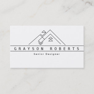 Geometric Mountain Logo Custom Business Business Card