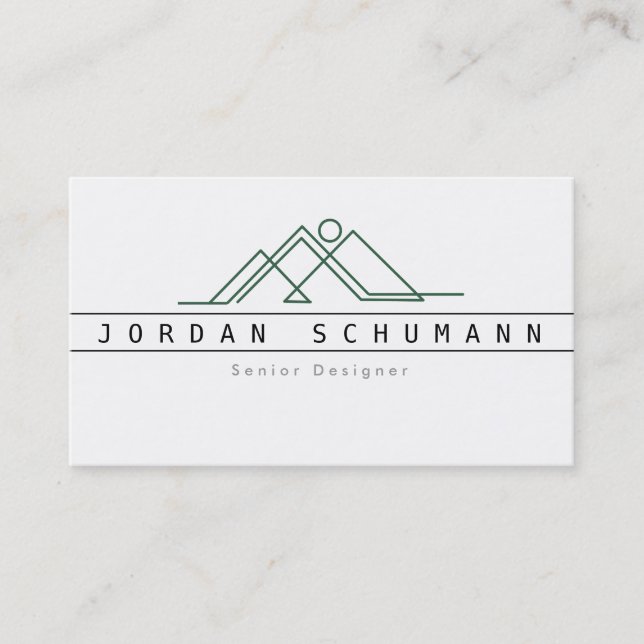 Geometric Mountain Logo | Custom Business Business Card (Front)