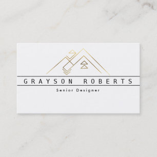 Geometric Mountain Logo Gold Custom Business Card