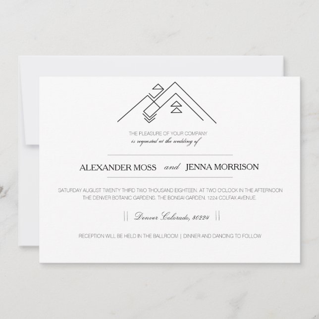 Geometric Mountain | Modern Customisable Invitation (Front)