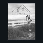 Geometric Mountain | Modern Save The Date Announcement Postcard<br><div class="desc">By Redefined Designs</div>