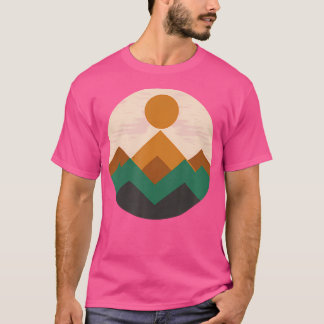 Geometric Mountains Design For Nature And Hiking L T-Shirt