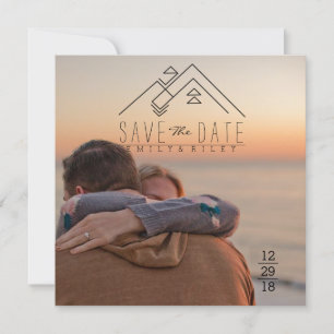 Geometric Mountian   Bohemian Save The Date