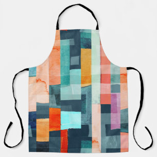 Geometric multicolor stripes, trendy pattern. apron