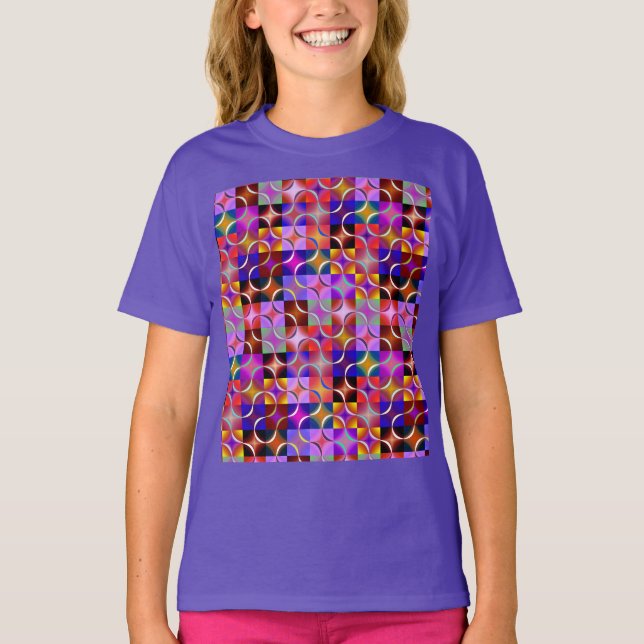 Geometric Multicolored Squares T-Shirt (Front)