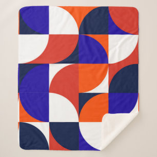 Geometric mural background. Modern and vibrant com Sherpa Blanket