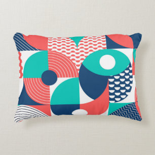 Geometric mural background. Modern style vintage i Decorative Cushion