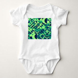 Geometric mural: modern vintage design. baby bodysuit