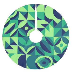 Geometric mural: modern vintage design. brushed polyester tree skirt