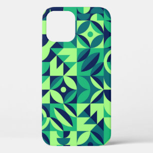 Geometric mural: modern vintage design. iPhone 12 case