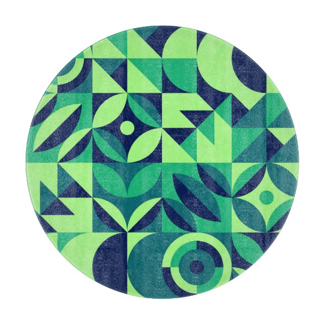Geometric mural: modern vintage design. cutting board (Front)