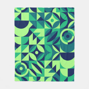Geometric mural: modern vintage design. fleece blanket