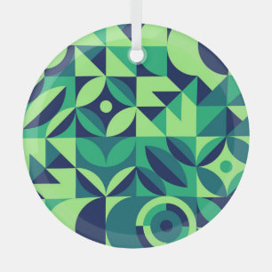 Geometric mural: modern vintage design. glass tree decoration