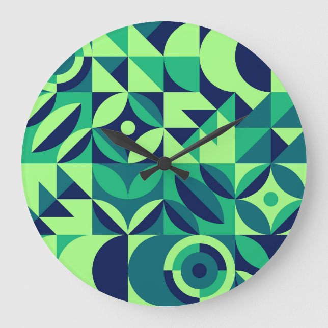 Geometric mural: modern vintage design. large clock (Front)