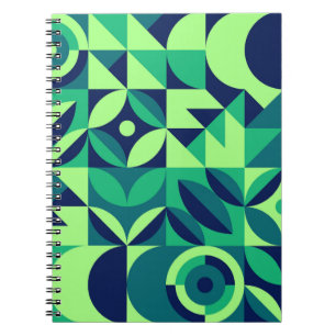 Geometric mural: modern vintage design. notebook