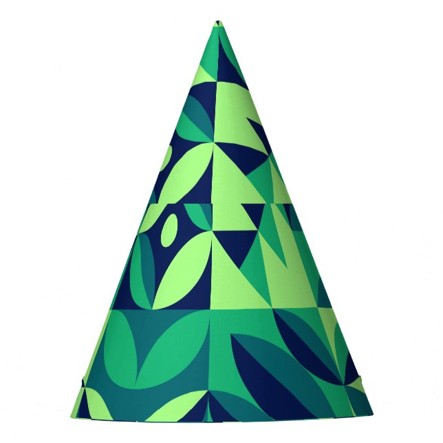 Geometric mural: modern vintage design. party hat (Front)