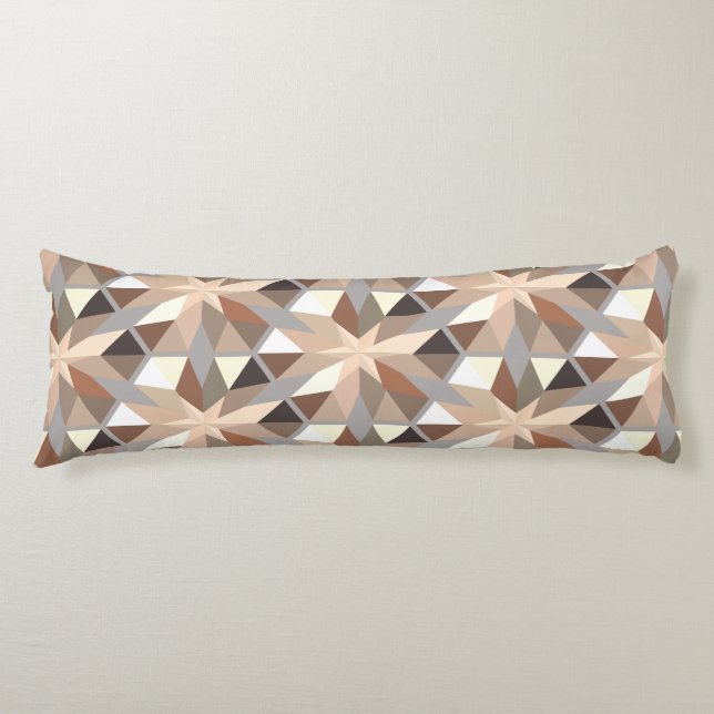 Geometric Natural Colours Pattern Body Cushion (Front)