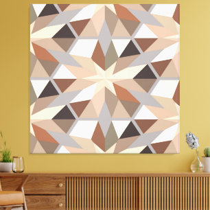 Geometric Natural Colours Pattern Canvas Print
