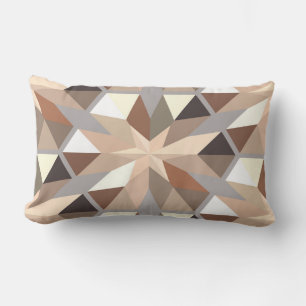 Geometric Natural Colours Pattern Lumbar Cushion