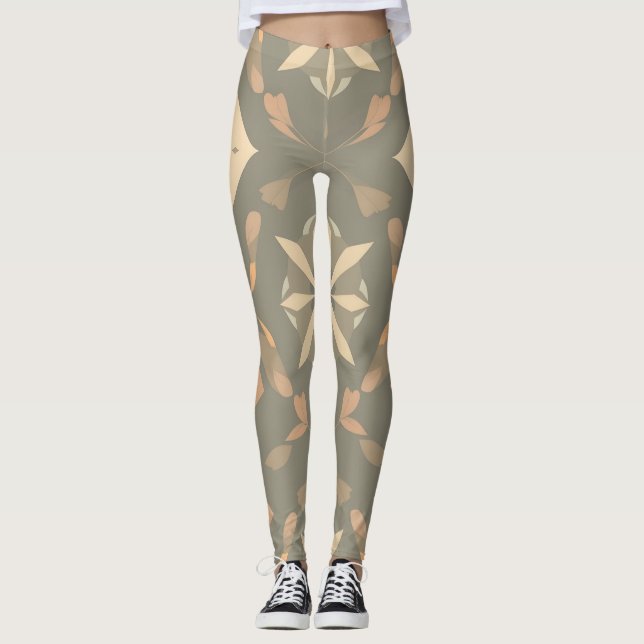 Geometric Nature Leggings Soft Colours (Front)