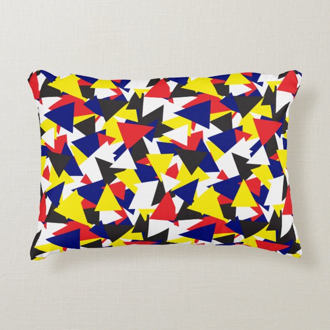Geometric Nautical Flag Pattern Decorative Cushion (Front)