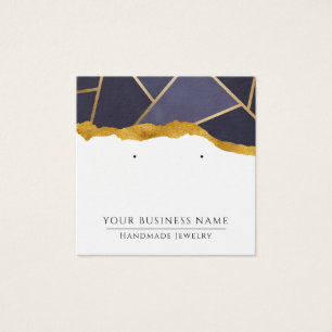 Geometric Navy Blue Gold Earring Display Cards