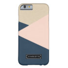 Geometric Navy & Blush Pink Personalised