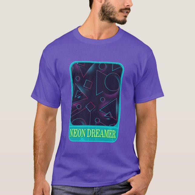 Geometric Neon Dreameree Gift For Math funny T-Shirt (Front)