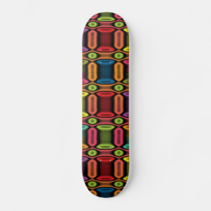 Geometric Neon Skateboard