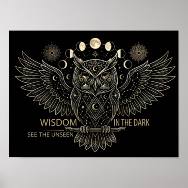 Geometric Night Owl  Poster (Front)