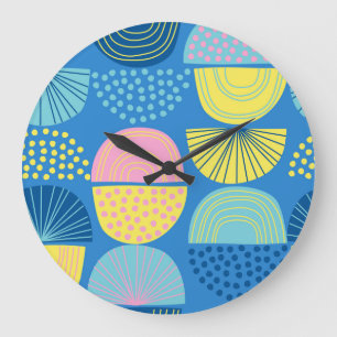 Geometric Nordic: Modern Abstract Background. Large Clock