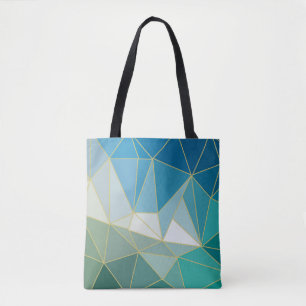 Geometric Ocean Wave Tote Bag