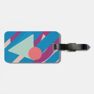 Geometric oil shapes vintage palette luggage tag
