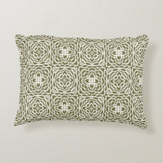 Geometric Olive Floral Lattice Rectangle Pillow