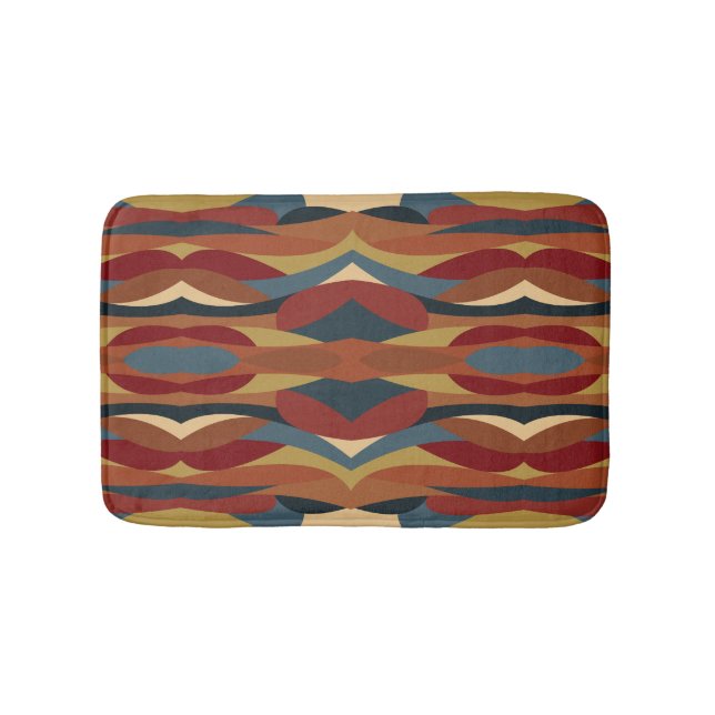 Geometric Opaque Stained Glass Style Abstract  Bath Mat (Front)