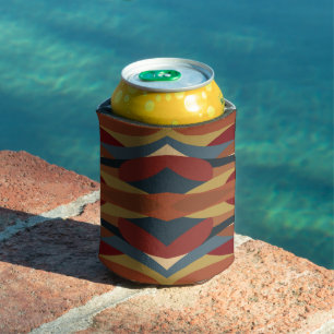 Geometric Opaque Stained Glass Style Abstract Can Cooler