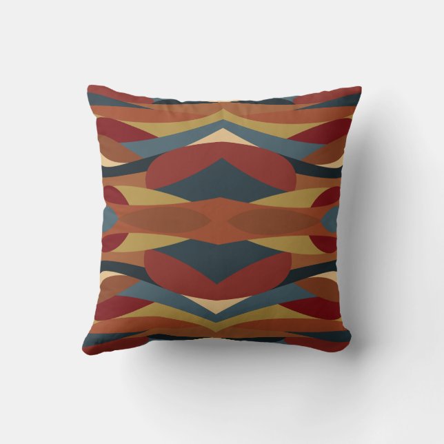 Geometric Opaque Stained Glass Style Abstract  Cushion (Back)