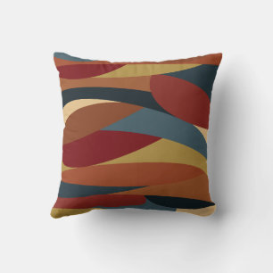 Geometric Opaque Stained Glass Style Abstract Cushion
