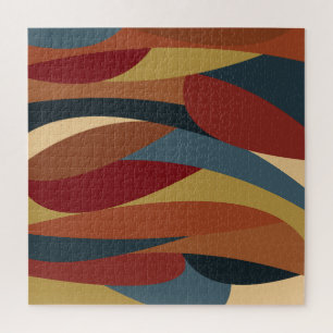 Geometric Opaque Stained Glass Style Abstract  Jigsaw Puzzle