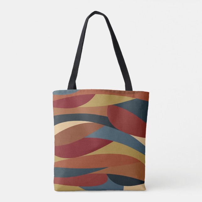 Geometric Opaque Stained Glass Style Abstract  Tote Bag (Back)
