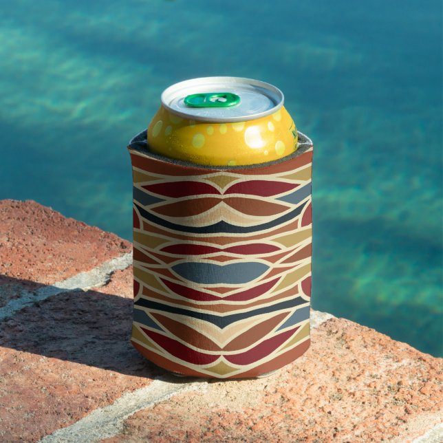 Geometric Opaque Stained Glass Style Design  Can Cooler (In Situ Pool)