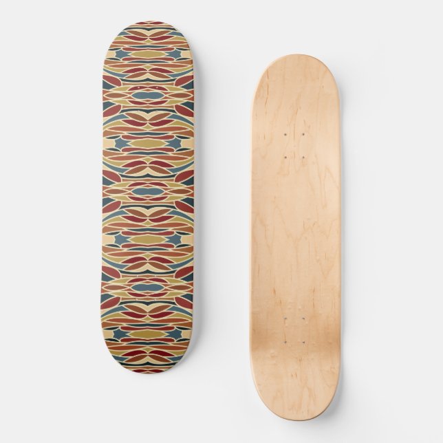 Geometric Opaque Stained Glass Style Design  Skateboard (Front)