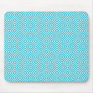 Geometric Optical Illusion Pattern Aqua Mouse Pad